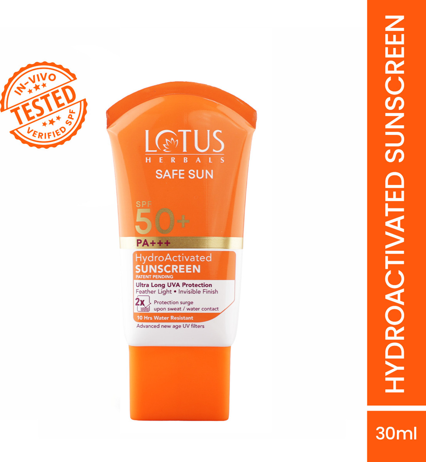 Image of LOTUS HERBALS Sunscreen - SPF SPF 50+ PA+++ Safe Sun HydroActivated Face