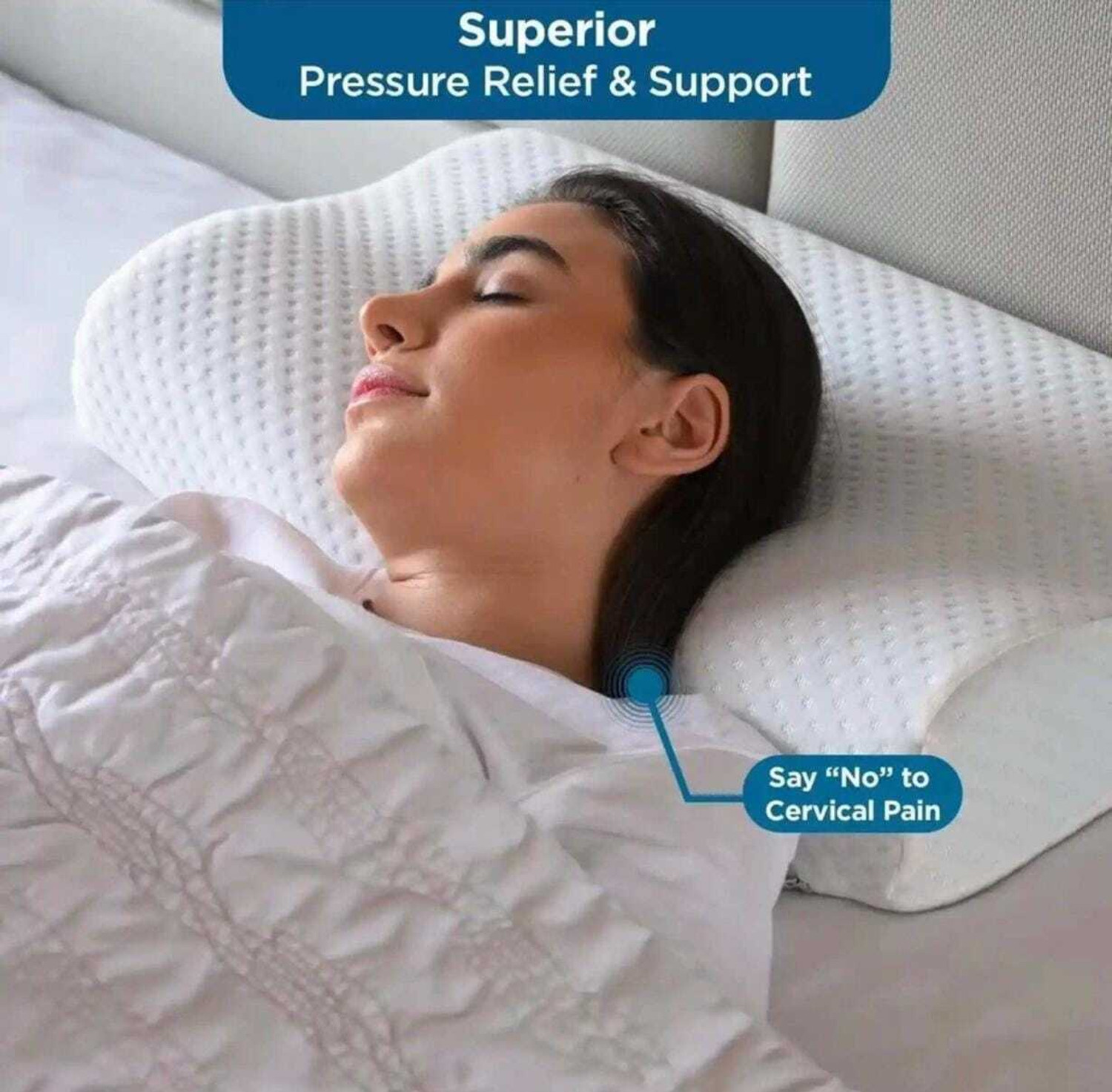 Image of Kartona Cervical Foam Pillow + Anti-Snoring + Stomached + Side Sleepers Cervical Pillow