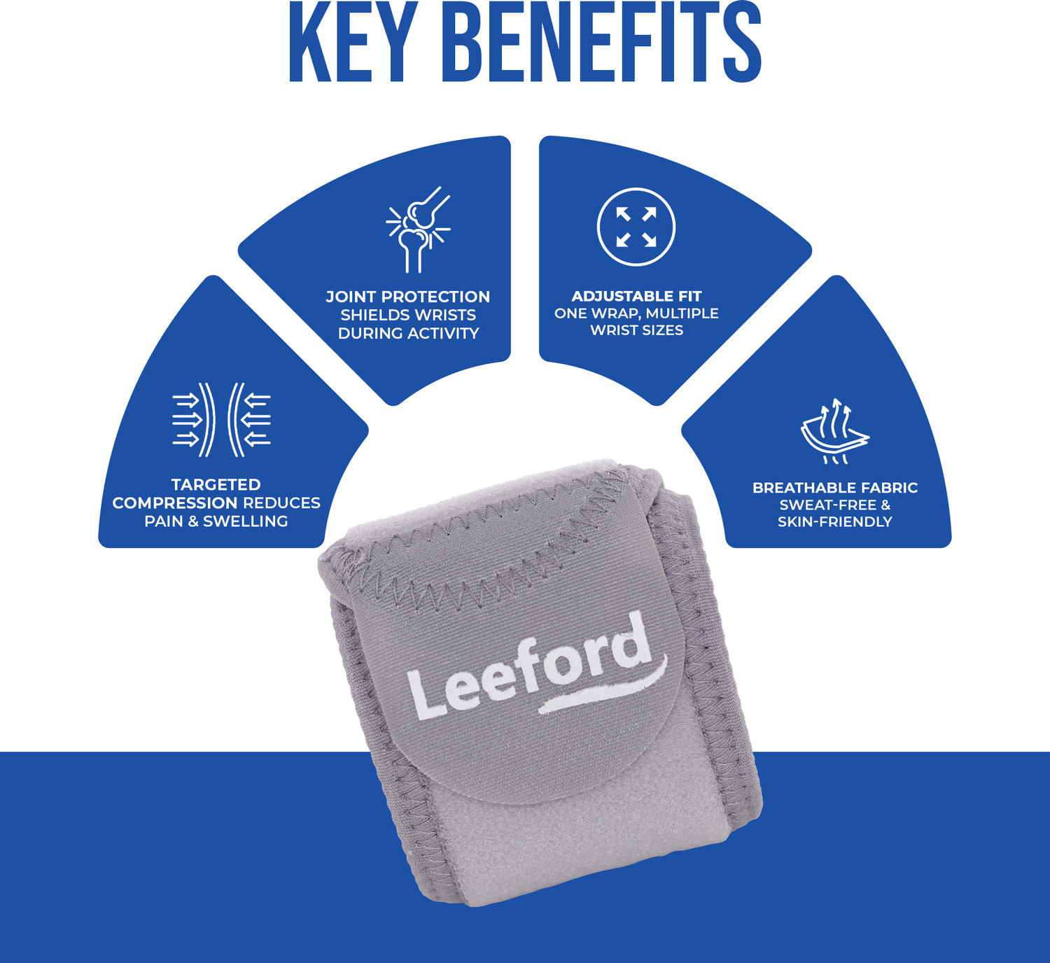 Image of Leeford Wrist Wrap Neoprene | For Carpal Tunnel & Tendonitis | Universal Size Wrist Support