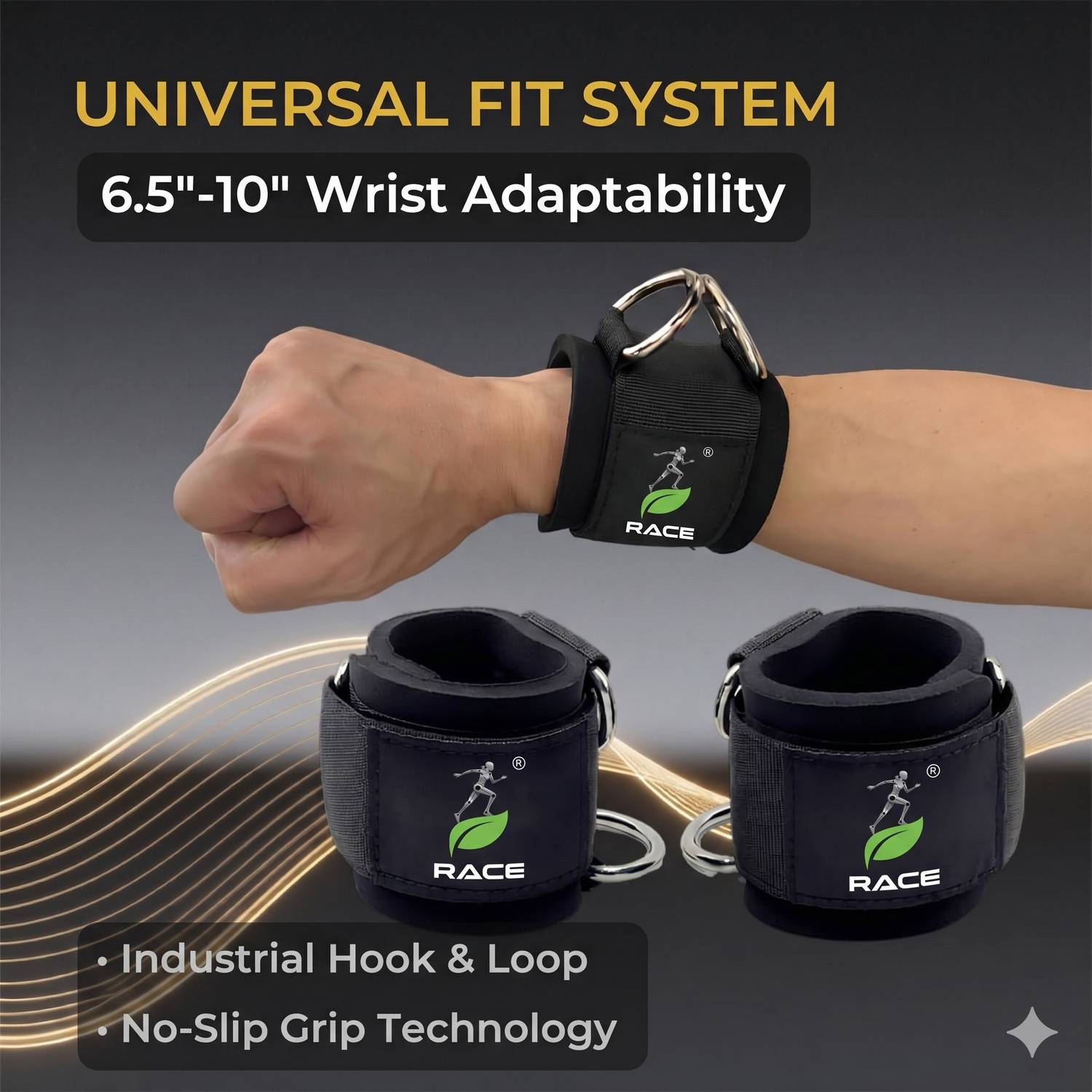 RACE Wrist Cuffs Weight Lifting Straps - Image 4