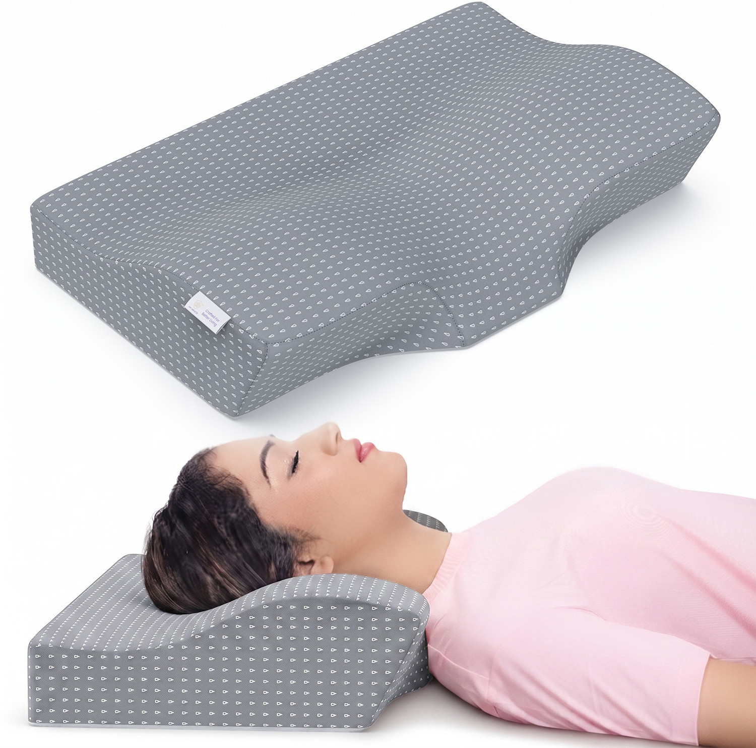 Image of MY ARMOR Cool Gel Memory Foam Cervical Pillow for Neck Pain and Shoulder Pain Relief Cervical Pillow