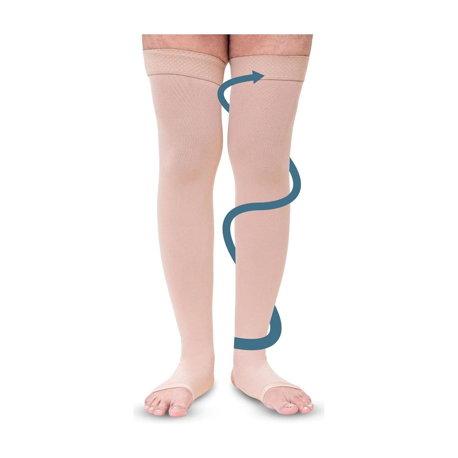 Image of Sorgen Compression Stockings for Varicose Veins | Class 2 Thigh Length | 23-32 mm Hg | Knee Support