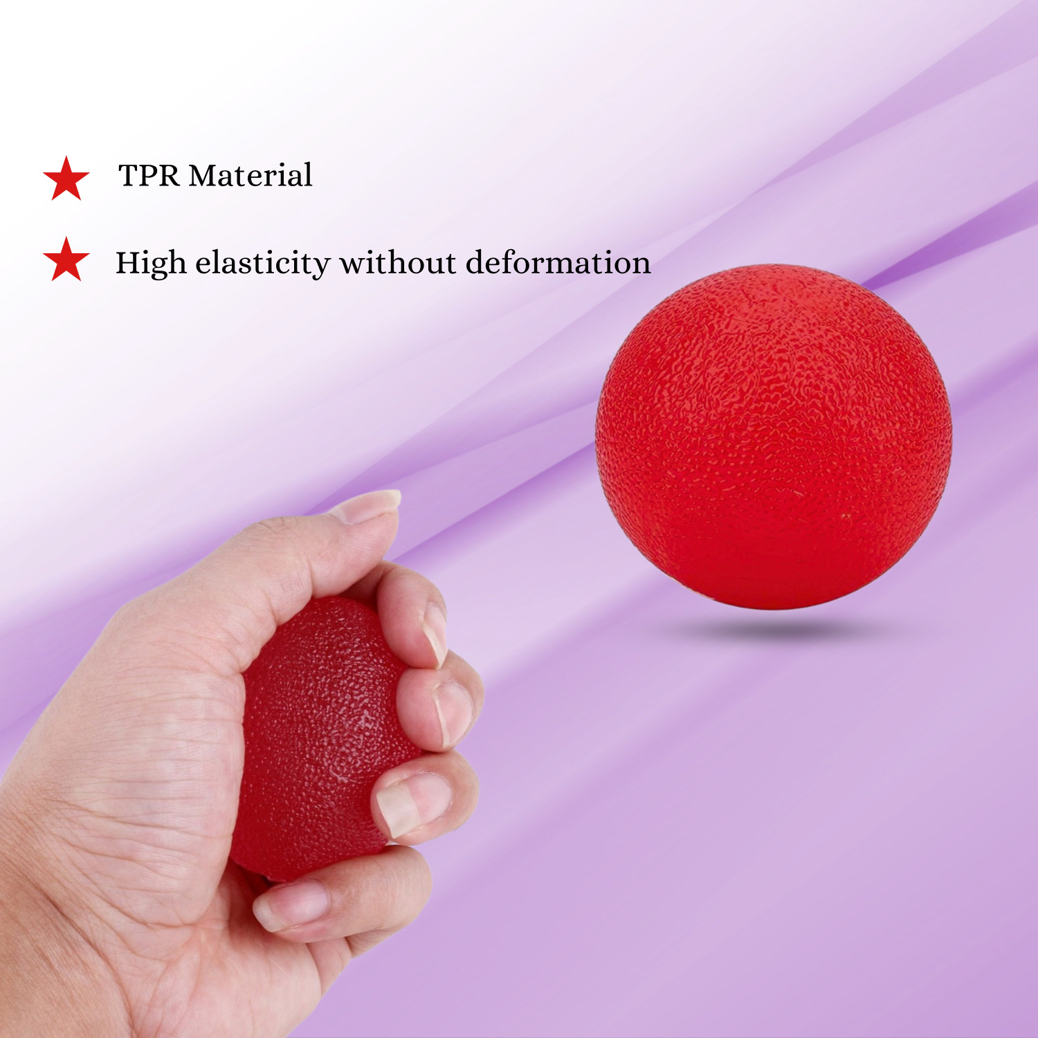 Image of Wonder Care Hand Grip Stress Relief Ball for Exercise Therapy & Finger Strength Trainer Finger Support