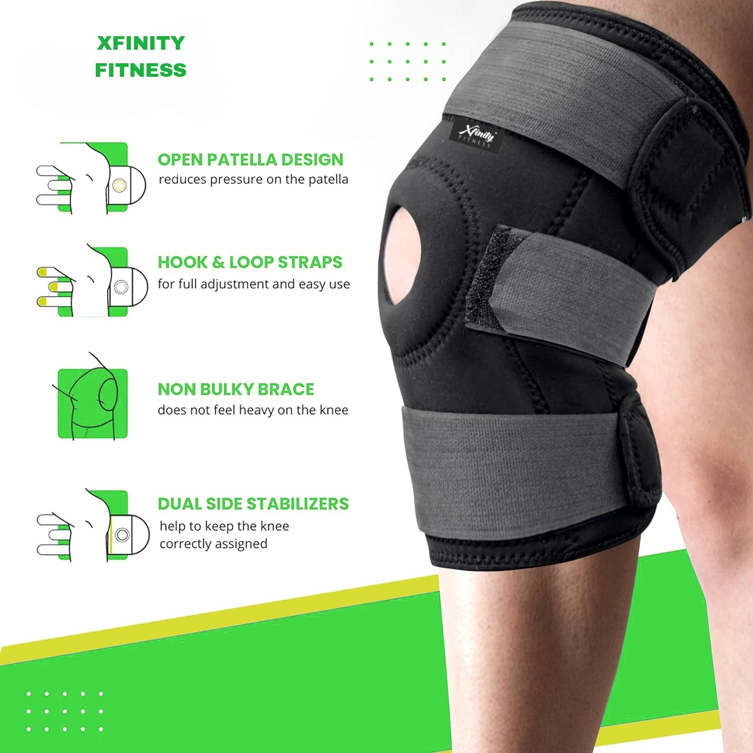 Image of Xfinity Fitness Knee cap support with aluminium hinges for knee support and recovery Knee Support