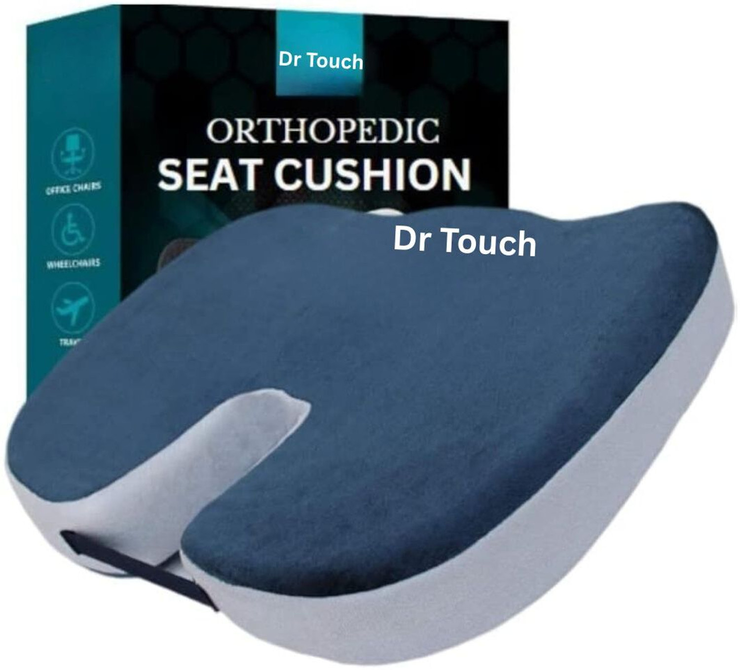 Image of Dr Touch Coccyx Cushion Tailbone Lower Back Support and Pain Relief For Office car seats Back / Lumbar Support