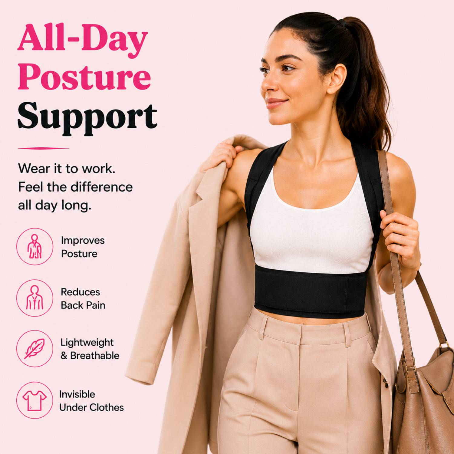 Kenzlife Women's Black Posture Corrector - Image 4