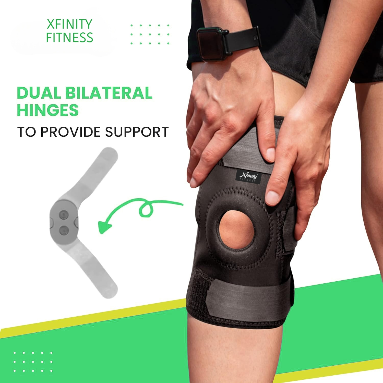 Image of Xfinity Fitness Knee cap support with aluminium hinges for knee support and recovery Knee Support