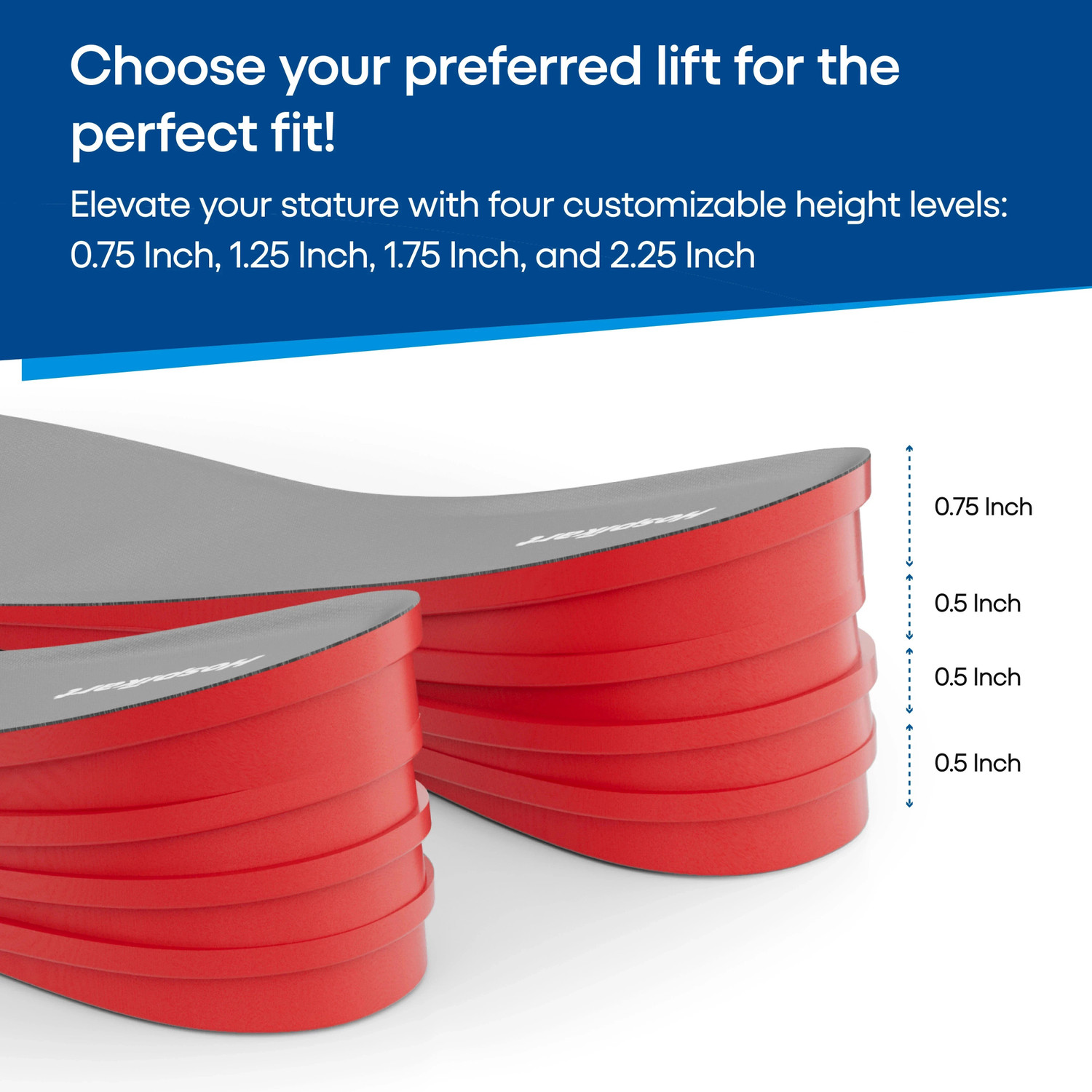 Image of HOSPIKART Height Increase Insole, 4 Layer Heel Lift Shoe Insert (Small: 5-9 UK, 1 Pair) Insole