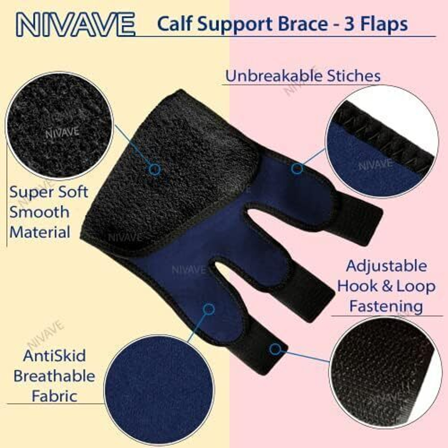 Image of Nivave Adjustable Calf Support Brace Sleeve Supporter