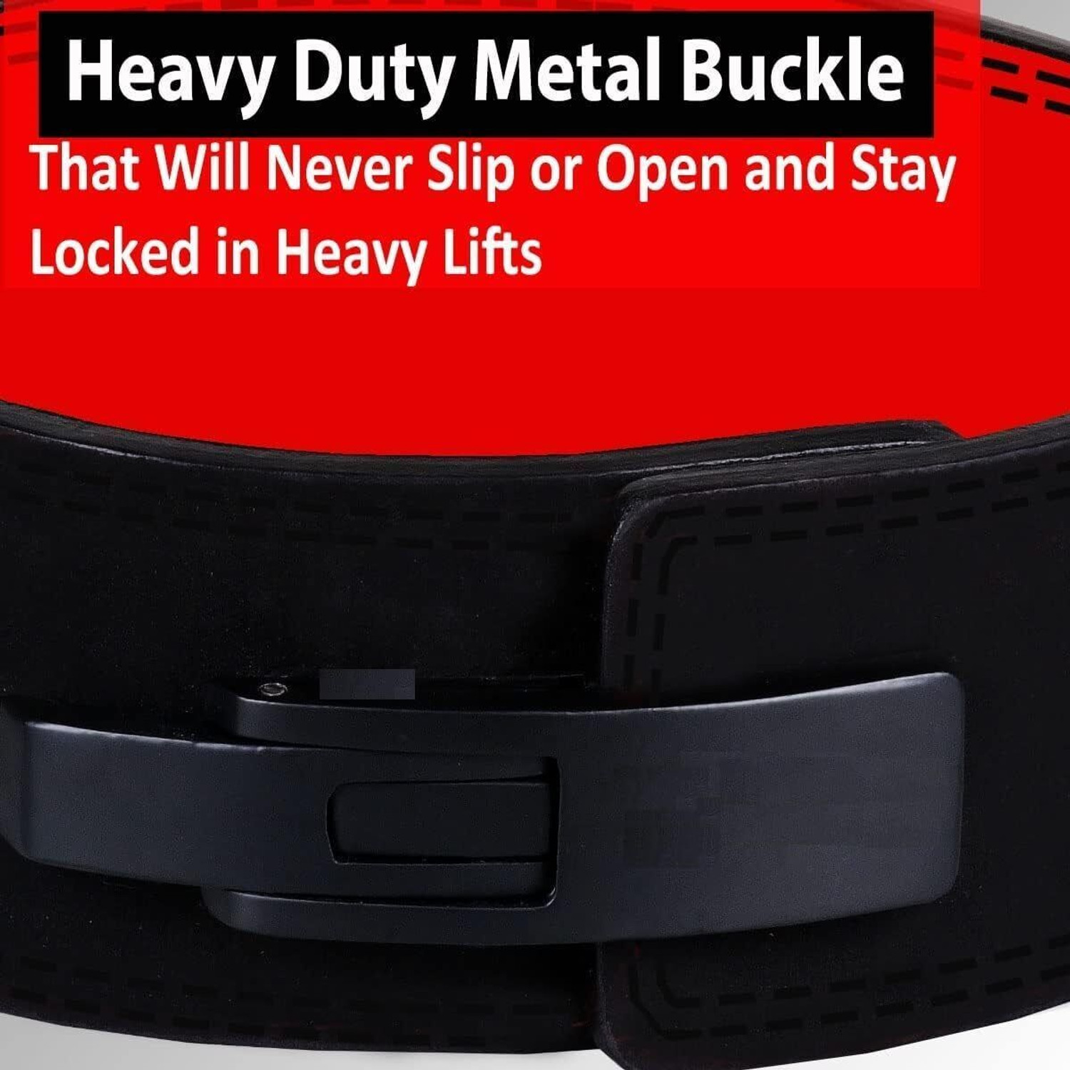 Image of Leosportz 10mm Lever Buckkle Powerlifting Belt Weight Lifting Belt