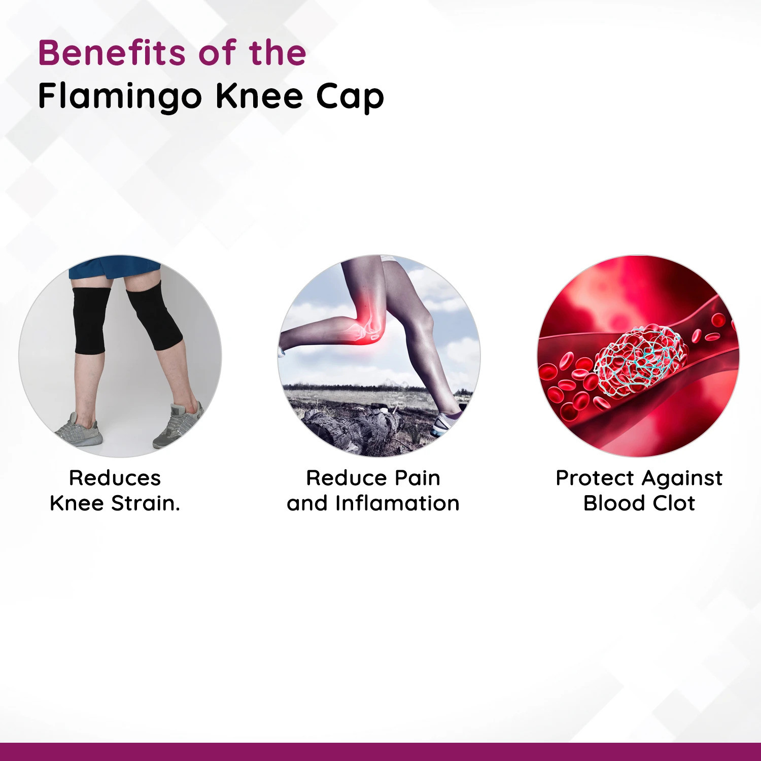Image of FLAMINGO Knee Cap for Knee Pain for Women Men knee brace for Gym & Sports, Black Size 3XL Knee Support