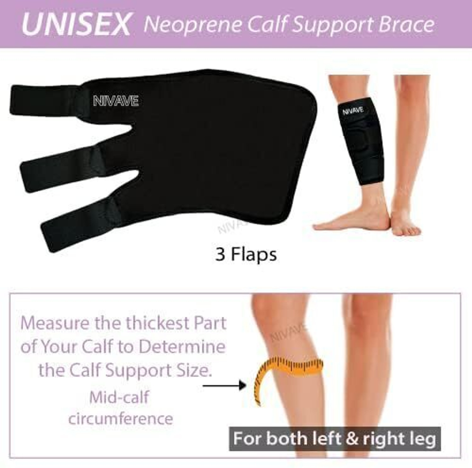 Image of Nivave Adjustable Calf Support Brace Sleeve Supporter