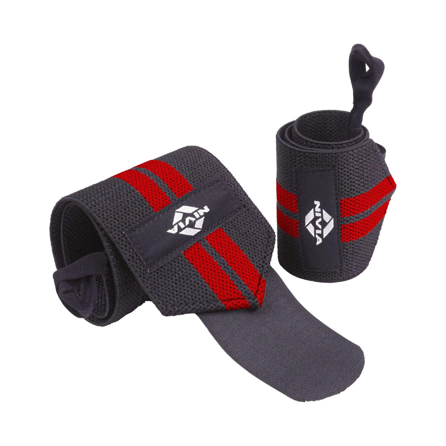 NIVIA Weight Lifting , with Thumb Loop Strap for Gym (Red/Black) Wrist Support