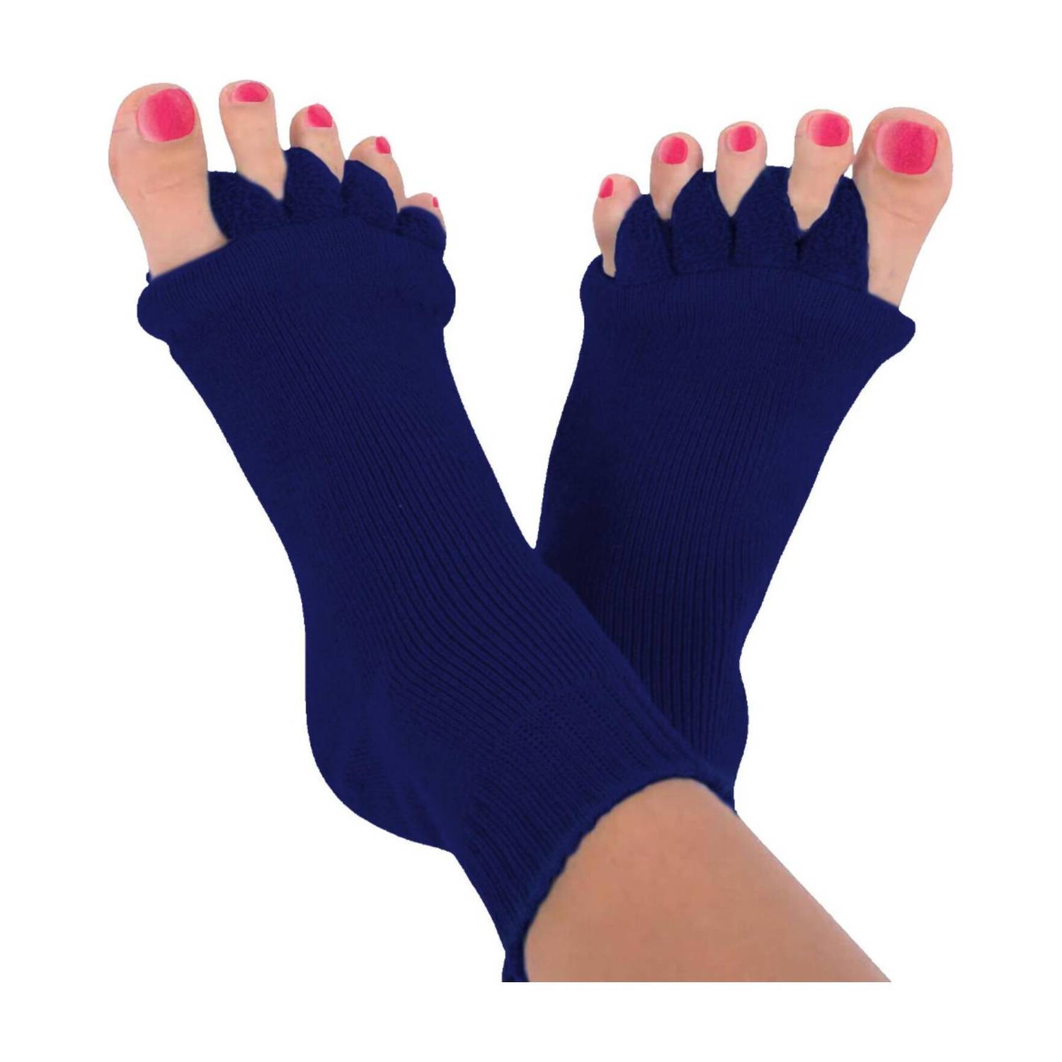 BERYX Cotton Foot Alignment Socks I Finger Toe Separator I Free Size for Men & Women Foot Support