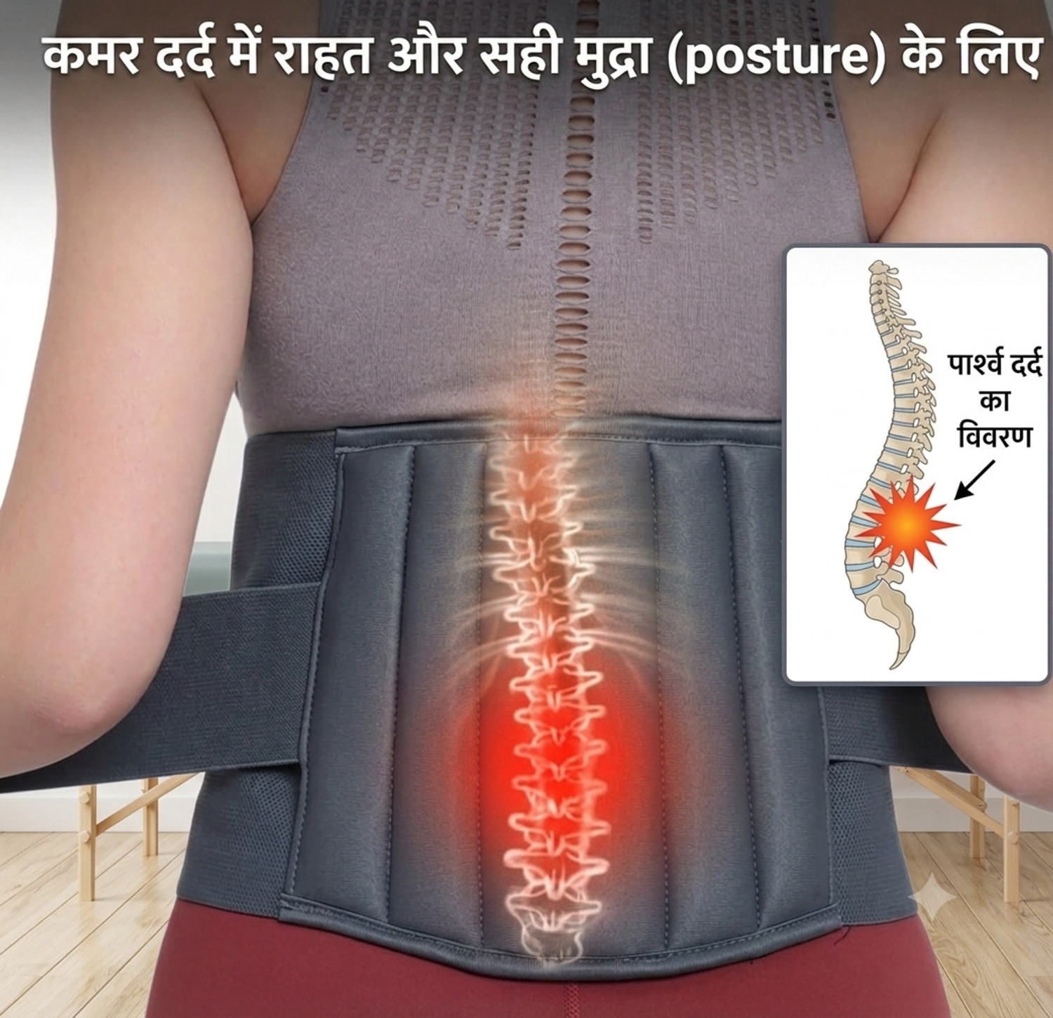 Image of MoveWell Orthopedic Lumbar Sacral Belt for Men & Women, Lower Back Support Belt ,Lumbar Support Belt Back / Lumbar Support
