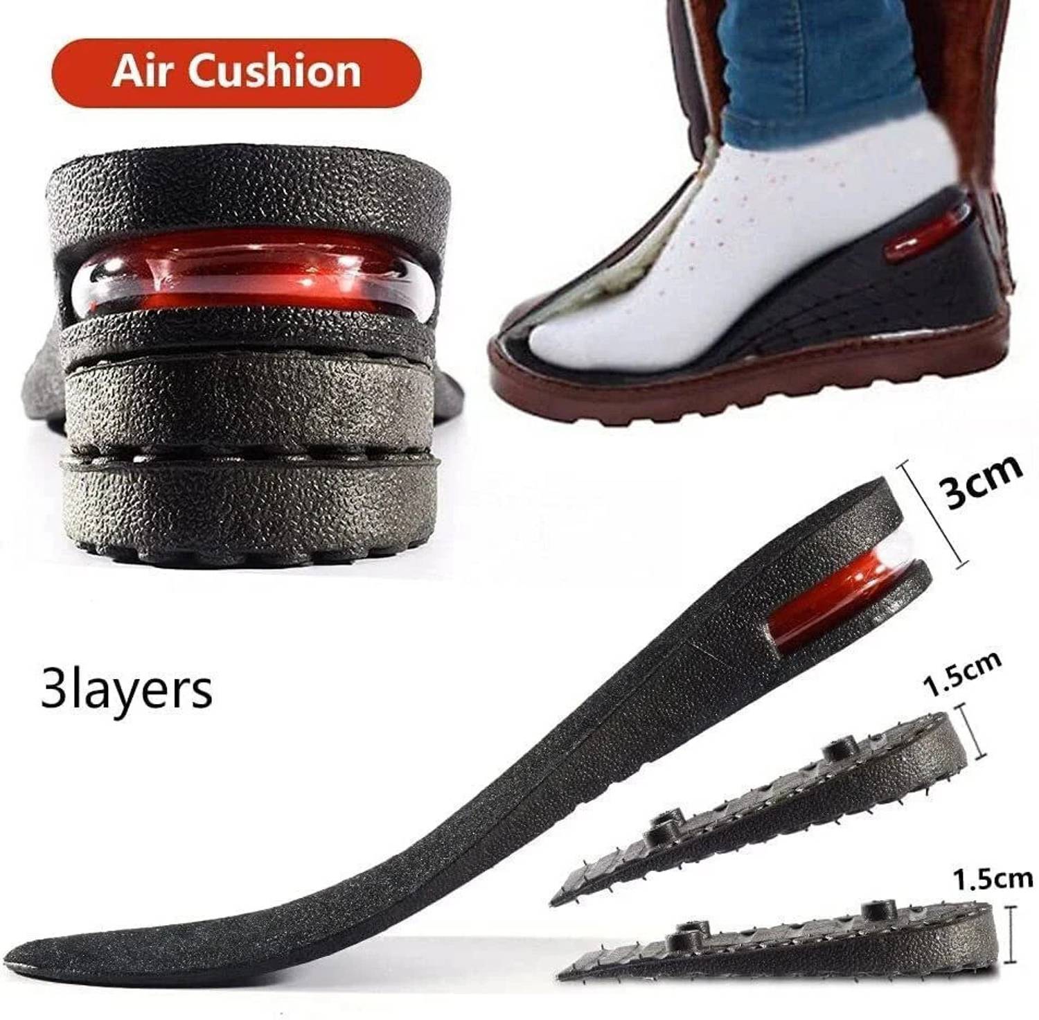 Jwxno 3-Layer Air Cushion Heel Insole - Image 2