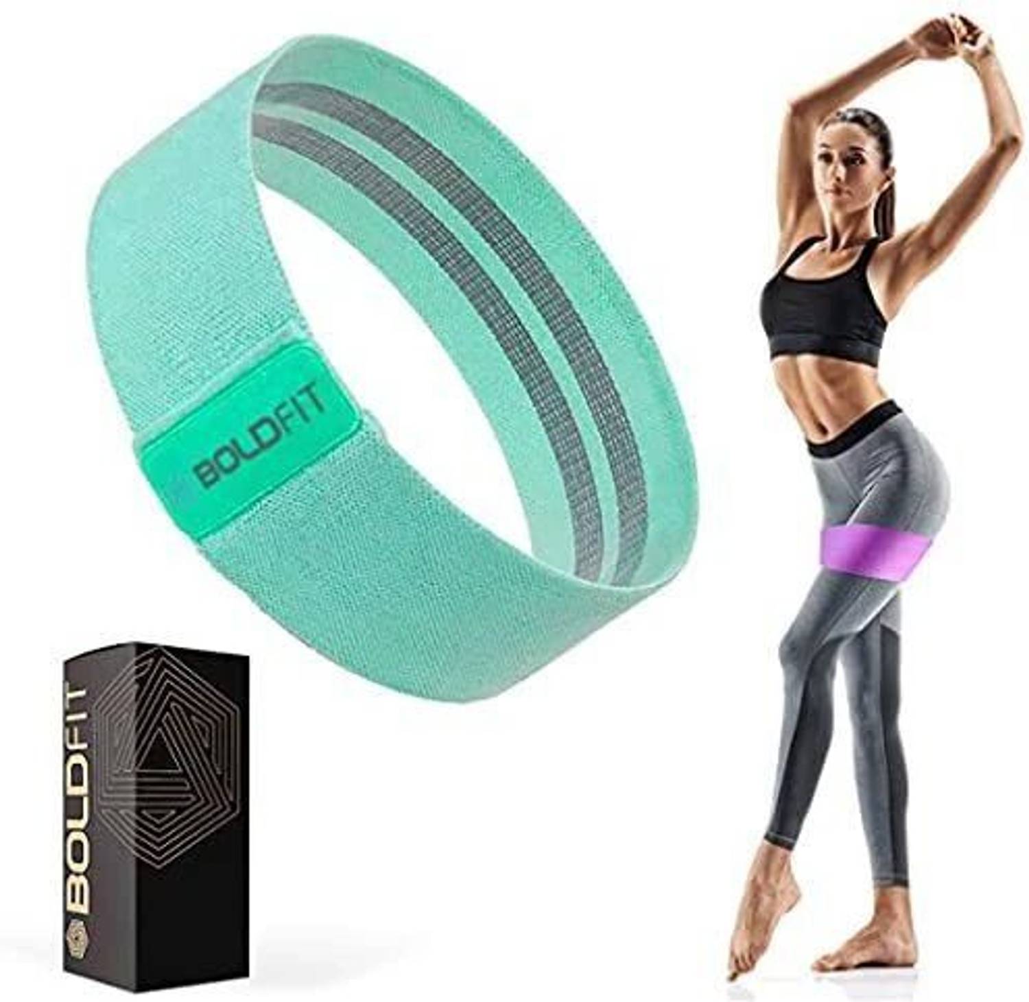 BOLDFIT Fabric Resistance Band - Loop Hip Band for Women & Men for Hip (Light) Leg & Thigh Lifters