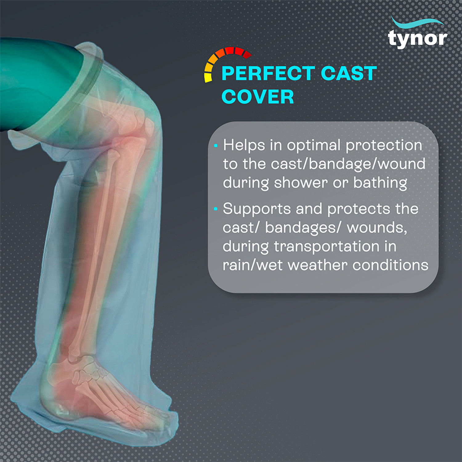 Image of TYNOR Cast Cover Leg, White, Universal Size, 1 Unit Supporter
