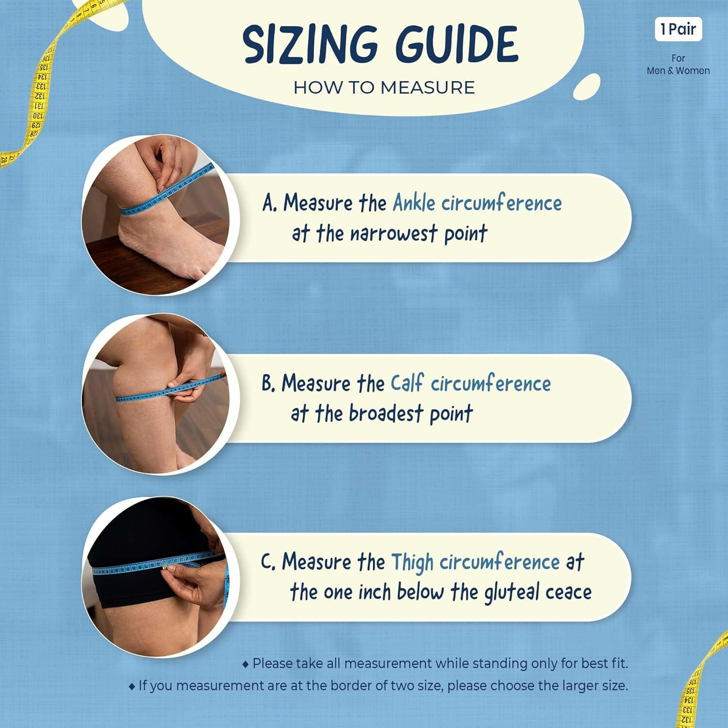 Image of Sorgen Compression Stockings for Varicose Veins | Class 2 Thigh Length | 23-32 mm Hg | Knee Support