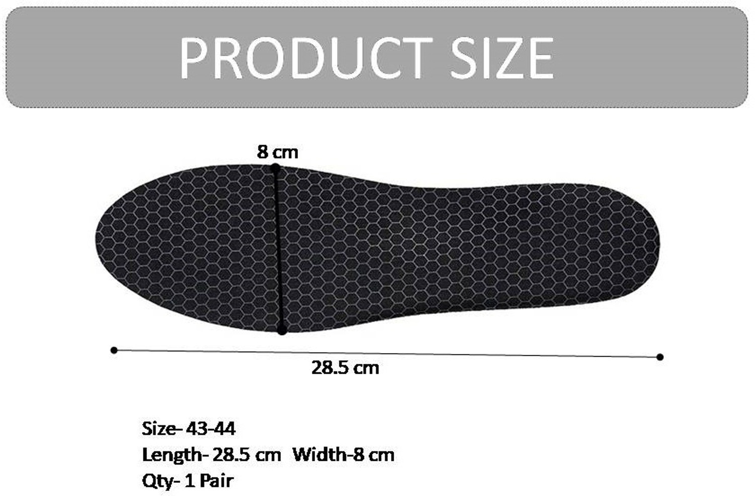Image of AlexVyan Honeycomb Design Men Soft Insole for IND7 & IND8 ( UK 43-44) Insole