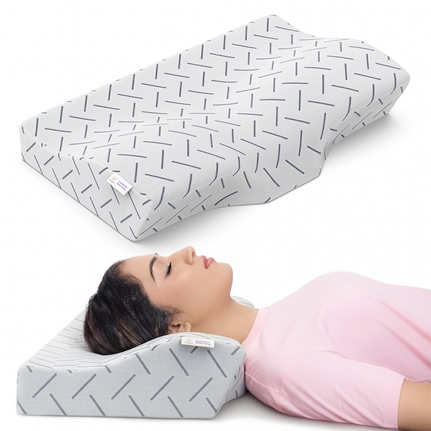 Image of MY ARMOR Cool Gel Memory Foam Cervical Pillow for Neck Pain and Shoulder Pain Relief Cervical Pillow
