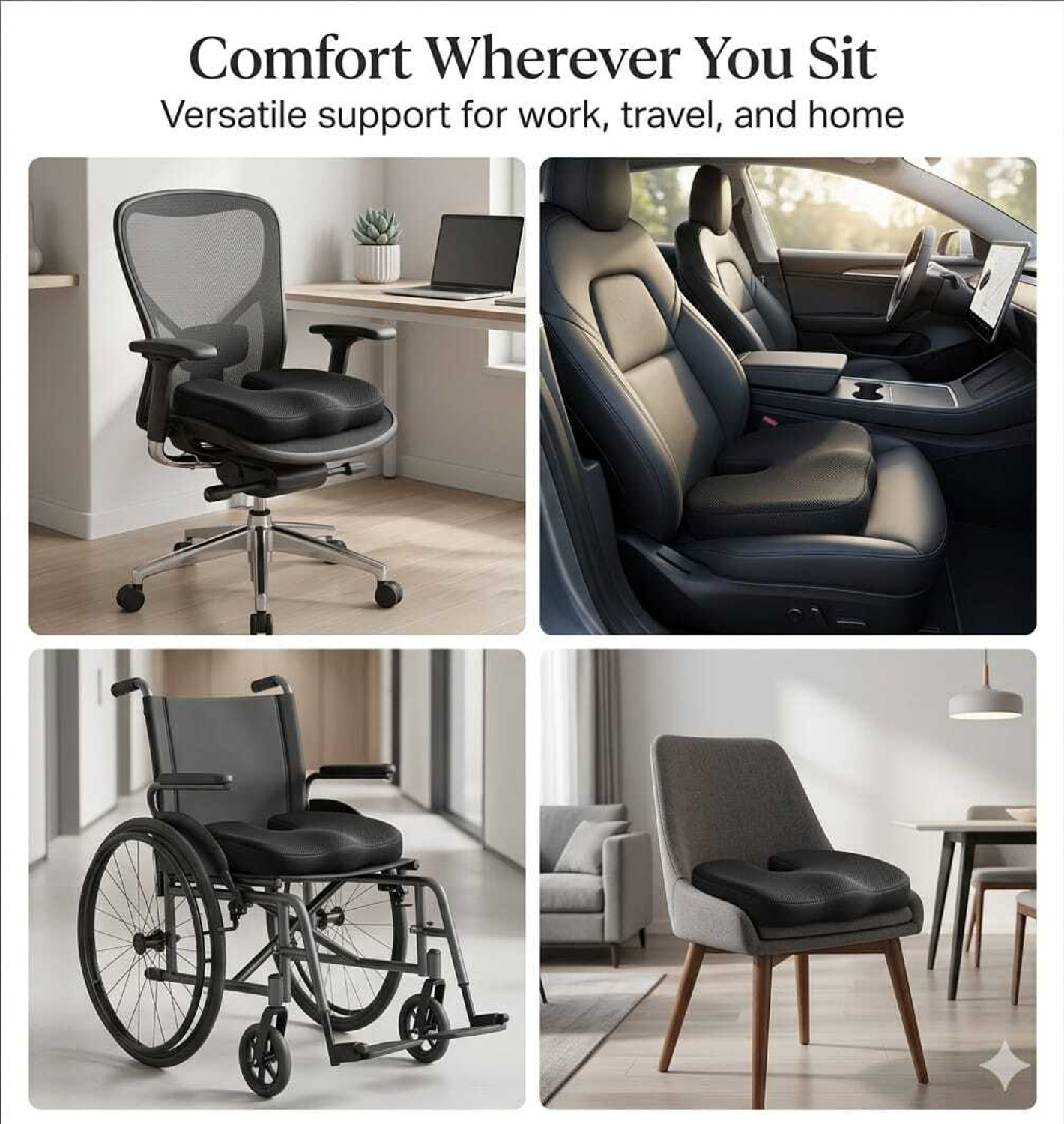 Image of COO RIZZ Nap time Anytime Orthopedic Coccyx Seat Cushion for Tailbone Pain Back / Lumbar Support
