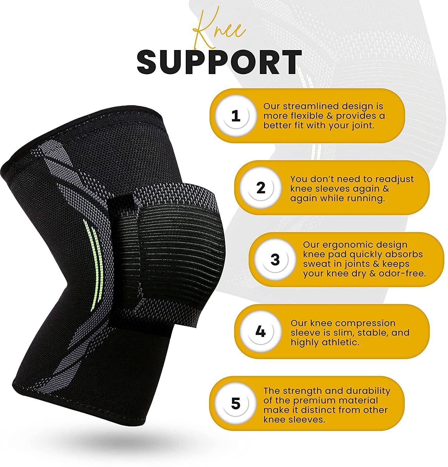 Xfinity Fitness Knee Sleeve Support Pack of 2 - Image 2