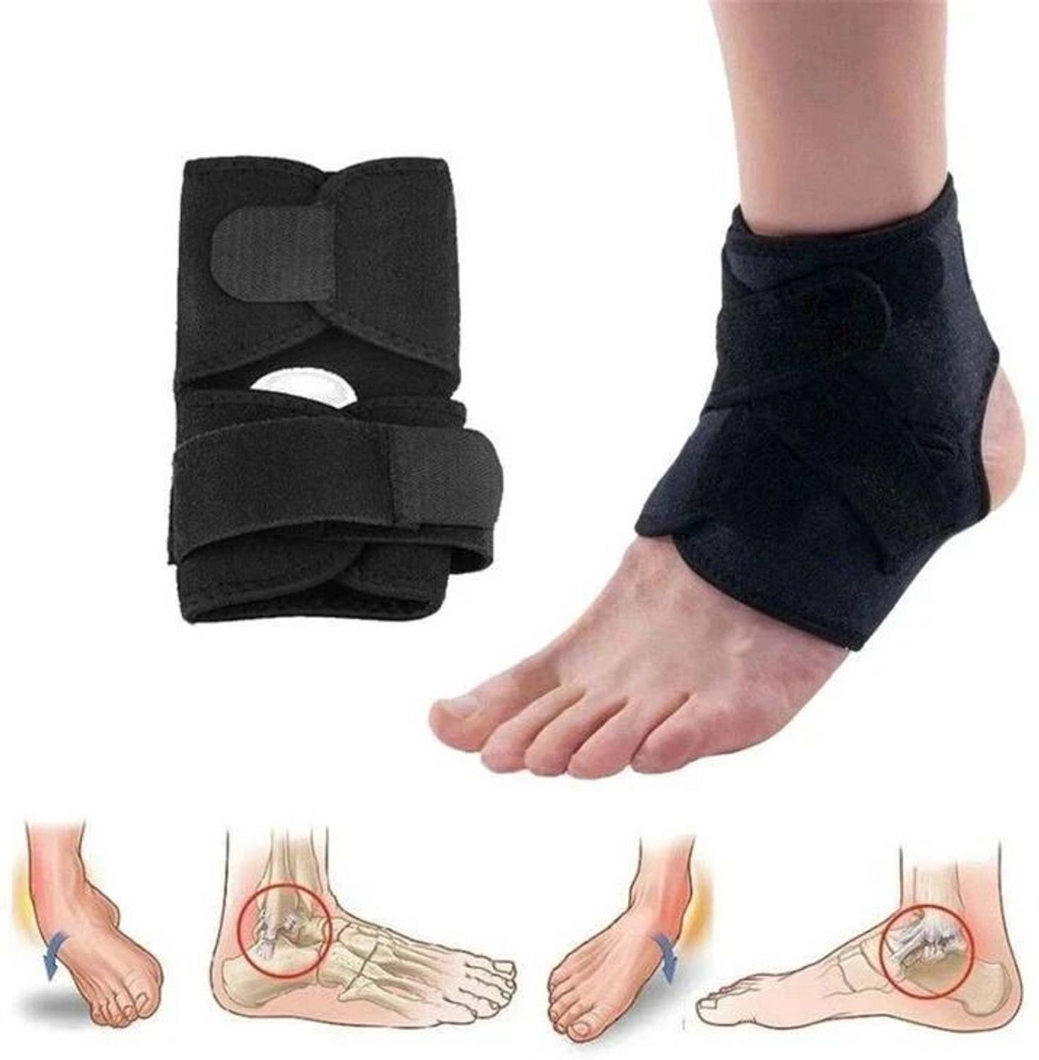 RICH CLUB Adjustable Compression Foot Pain Relief Ankle Pack of 1
