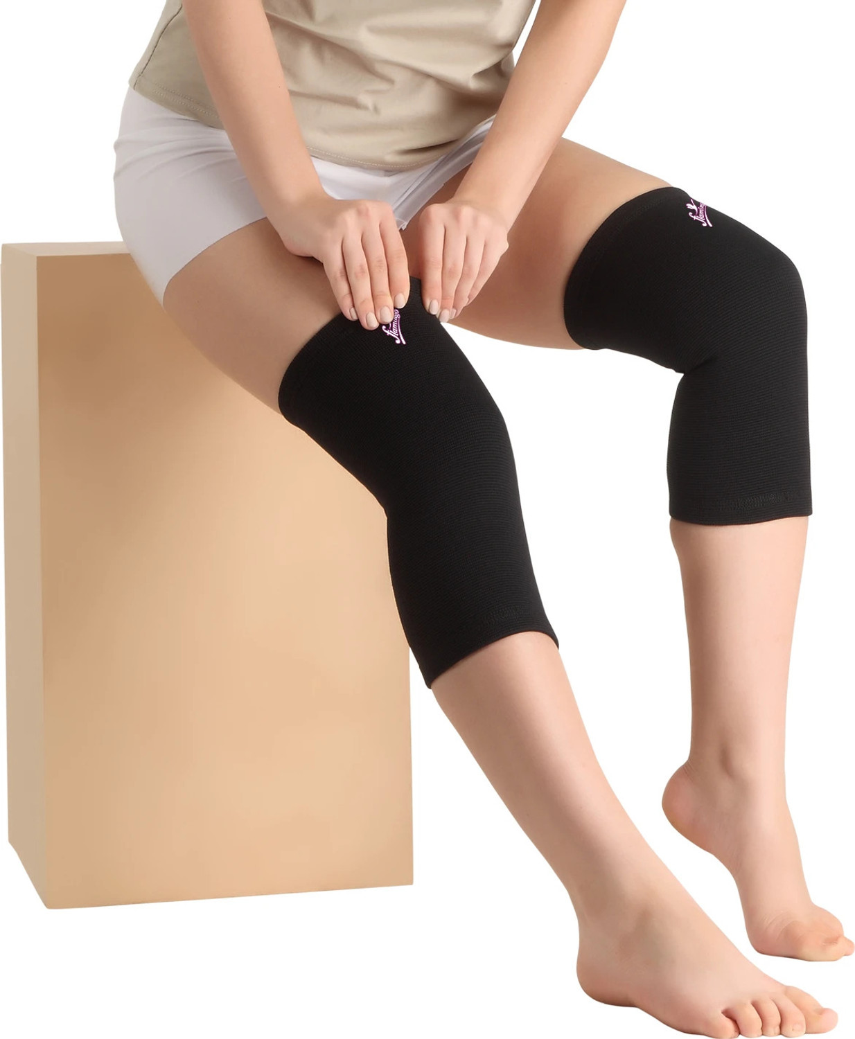 Image of FLAMINGO Knee Cap for Knee Pain for Women Men knee brace for Gym & Sports, Black Size 3XL Knee Support