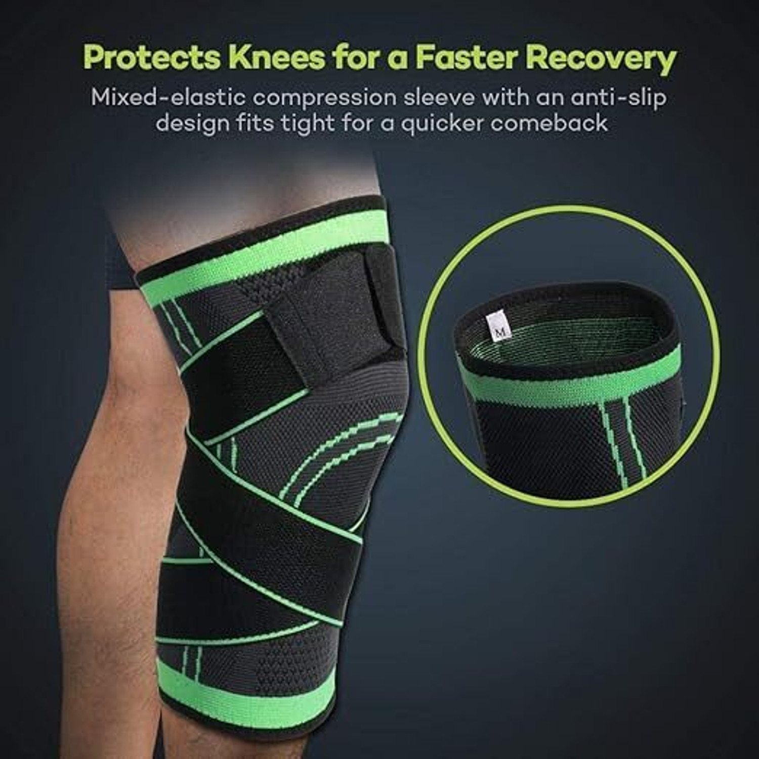 Image of AZORIX 1 Pair Knee Support for Men & Women Sports Knee Cap Dual Strap Pain Relief Knee Support