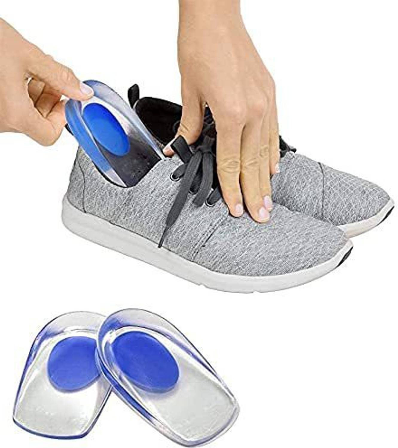 AKSHARAHANT Silicon Gel Heel Pads Cups Shoes Insoles Relieves Foot Pain Caused by Heel Heel Support