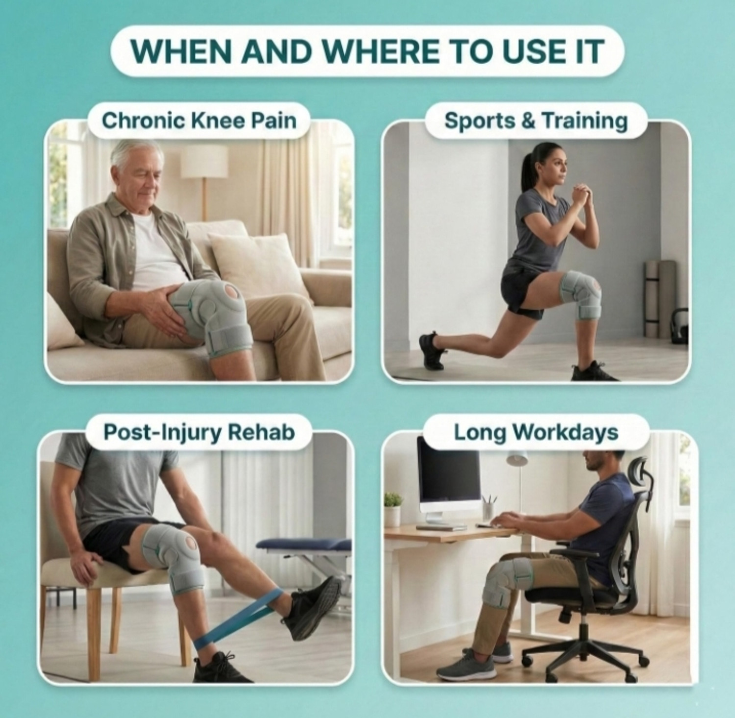 Image of JOINTPLUS Adjustable Open Patella Knee Brace Support for Pain Relief & Joint Stability Knee Support