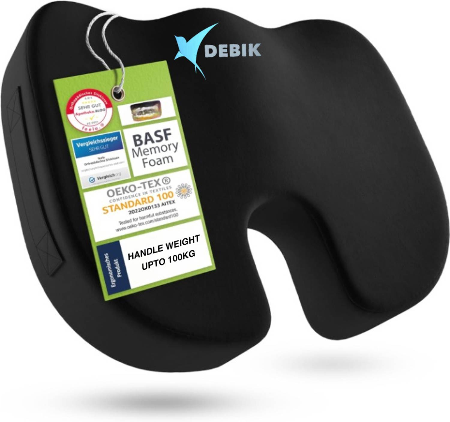 DEBIK Orthopedic Coccyx Memory Foam Seat Cushion