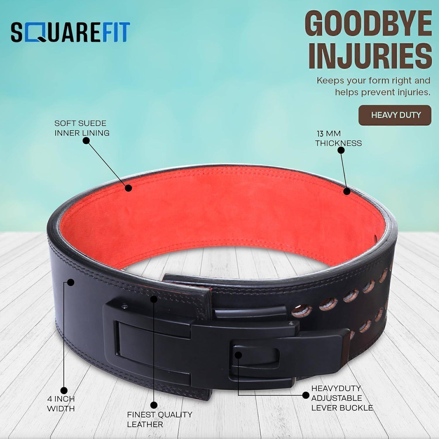 squarefit 13MM Weight Lifting Lever Belt - Image 5