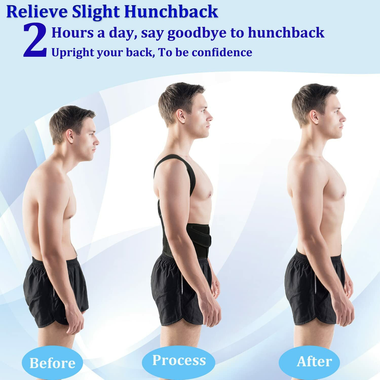 Image of Advit Posture corrector belt for men and women for back pain Dual Long Metallic Plates Posture Corrector