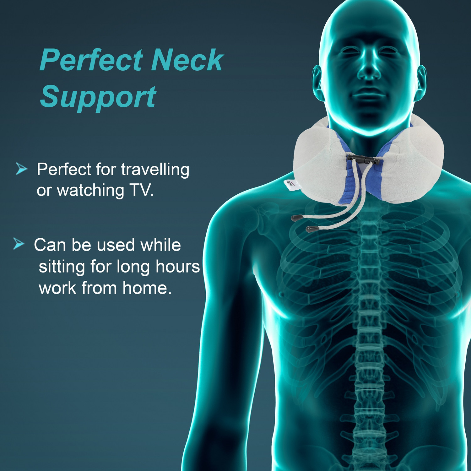 Image of TYNOR Travel Pillow, Grey, Universal Size, 1 Unit Neck Support