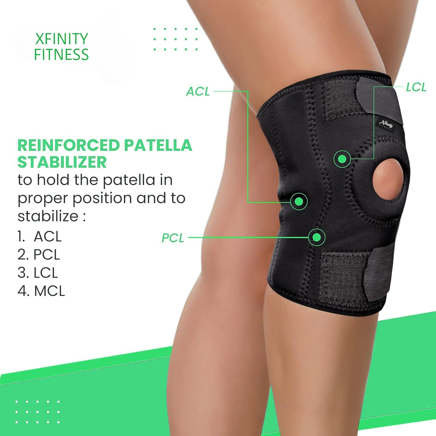 Image of Xfinity Fitness Knee cap support with aluminium hinges for knee support and recovery Knee Support
