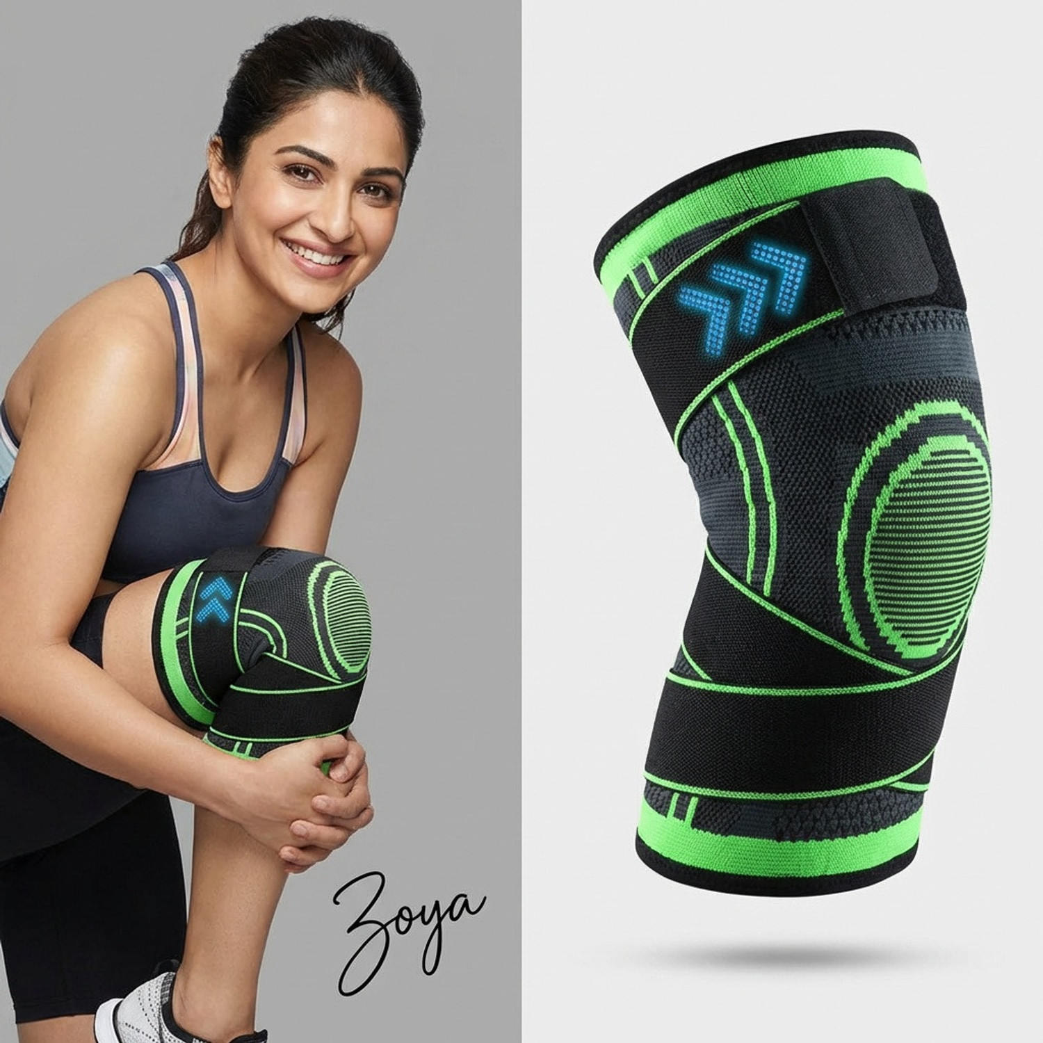 Image of AZORIX 1 Pair Knee Support for Men & Women Sports Knee Cap Dual Strap Pain Relief Knee Support