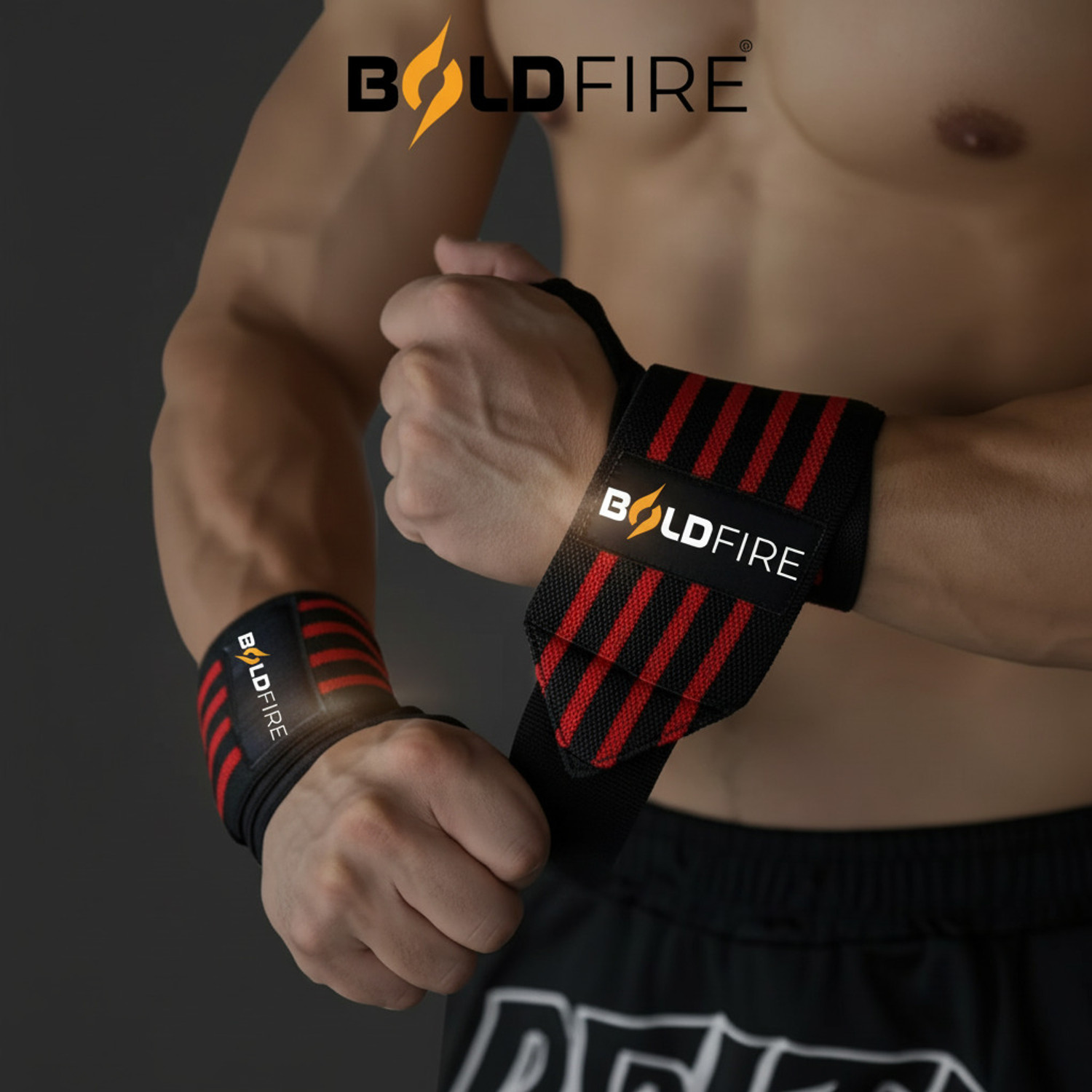 Image of BoldFire Gym Sports Bag with Wrist Wraps | Lightweight Waterproof Sports Bag for Gym