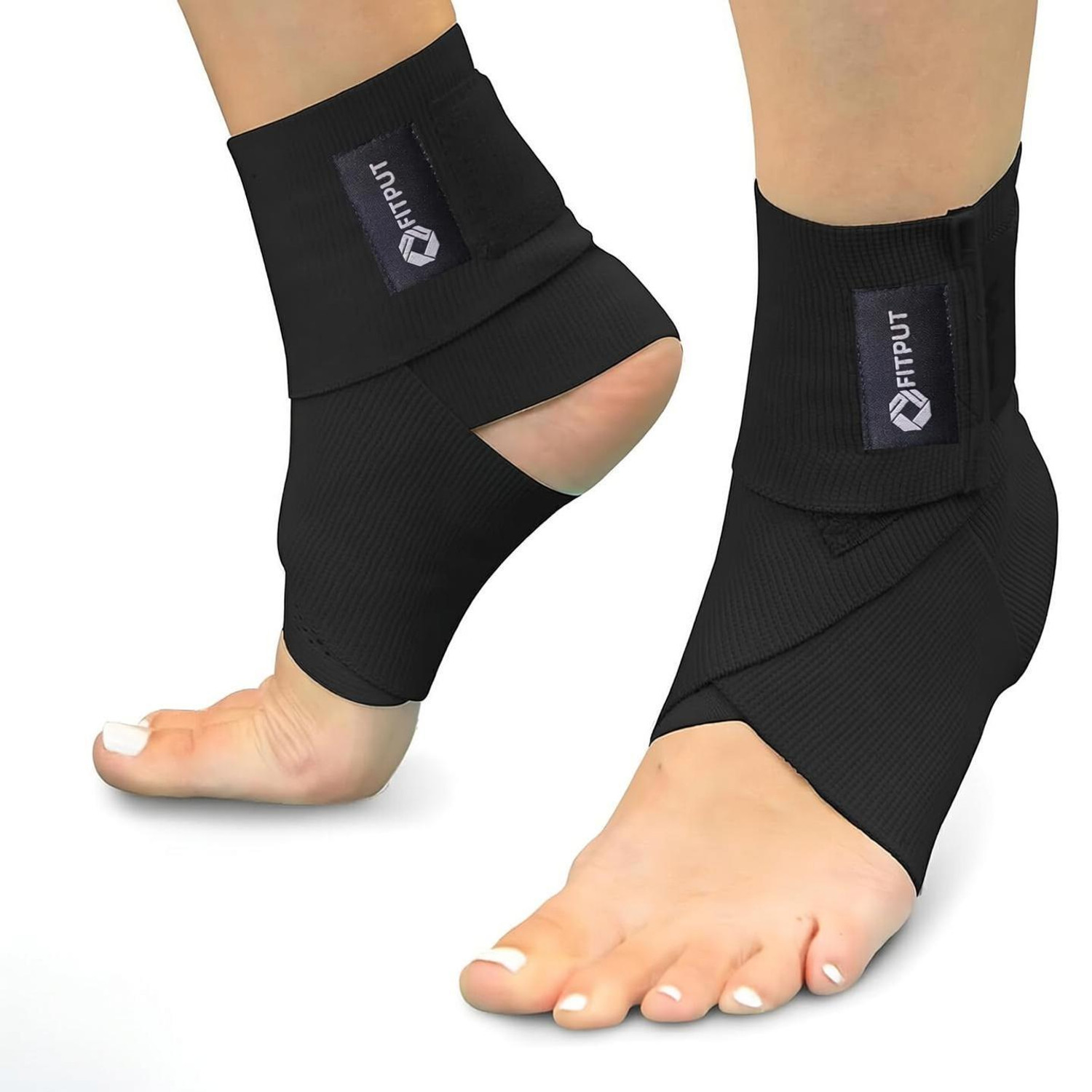 Image of FITPUT Ankle Support Wrap - Cotton Brace,Free Size for Men & Women (One Size, 2 Piece) Ankle Support