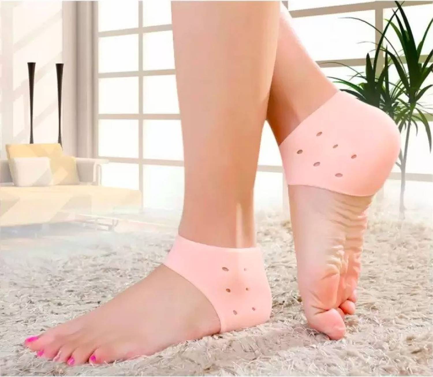 BestProducts Silicone Heel Protector Anti-Crack Pad Socks Set (1 Pair) Heel Support