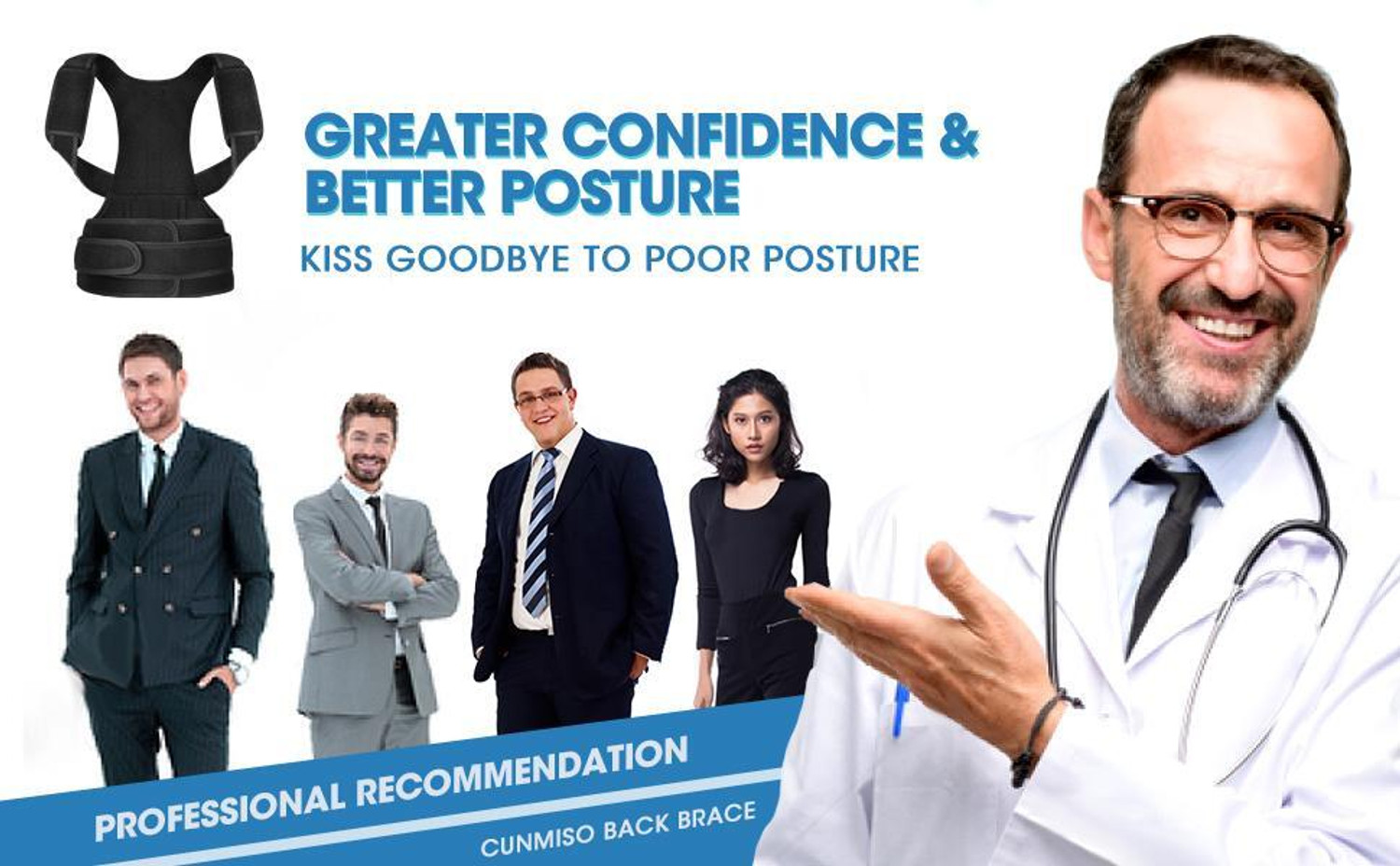 Image of TH TRENDHOP INDIA Premium Posture Corrector for Men & Women Back Support Belt for Back Pain Shoulder Support
