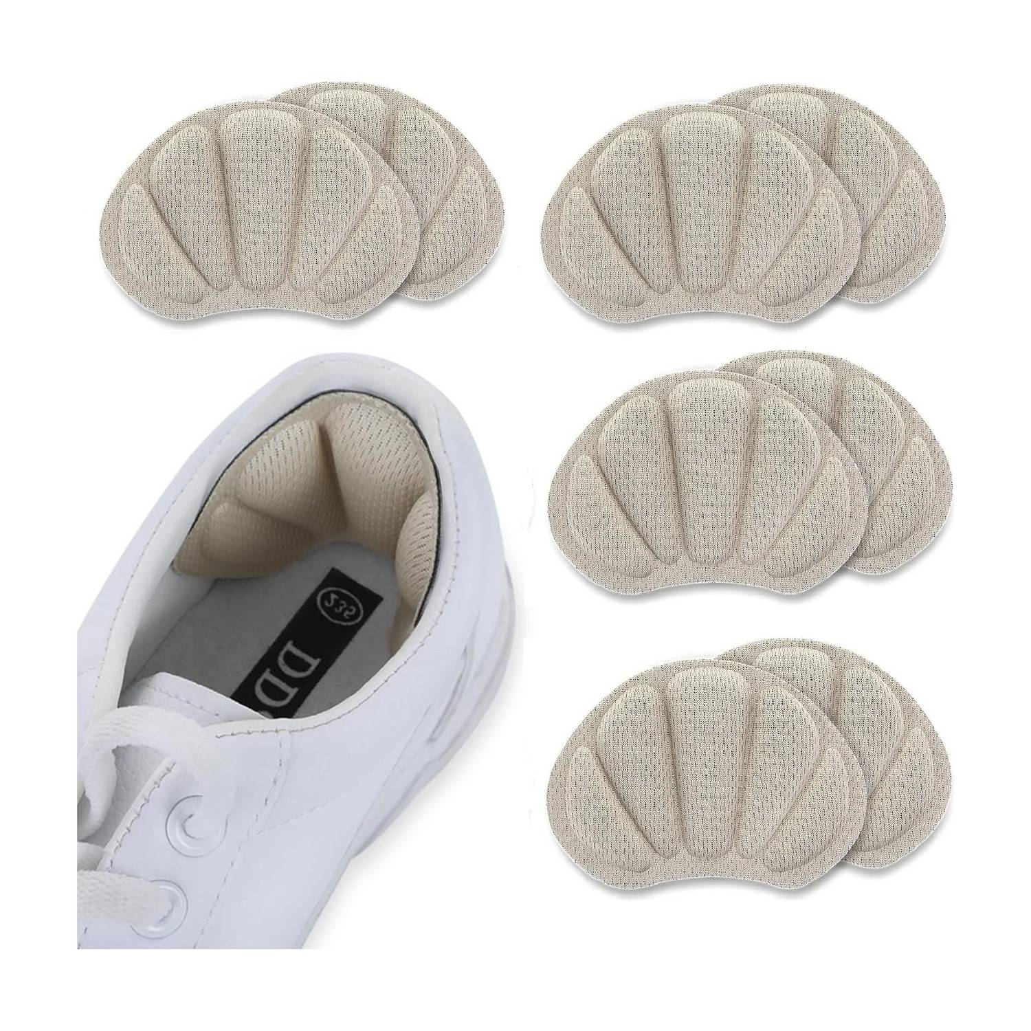BEYKURY B- 8Pcs Heel Liner Cushions Insoles Grip Pads Heeled Silicone Inserts Stickers Insole