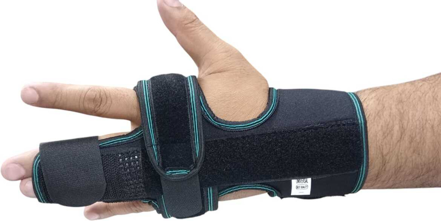 Image of BRIJJ HELTH CARE Boxer Fits Both Hands, Fits Left or Right Finger Support Splints (Black) Finger Support