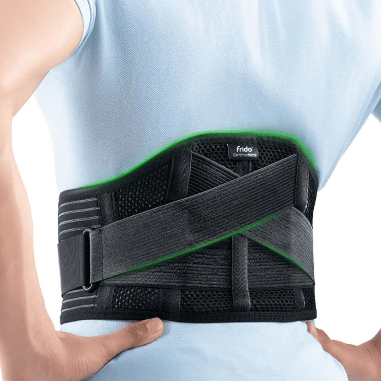 Image of Frido Lumbo Sacral Belt For Women & Men | Waist Belt For Back Pain Relief (S), Black Back / Lumbar Support