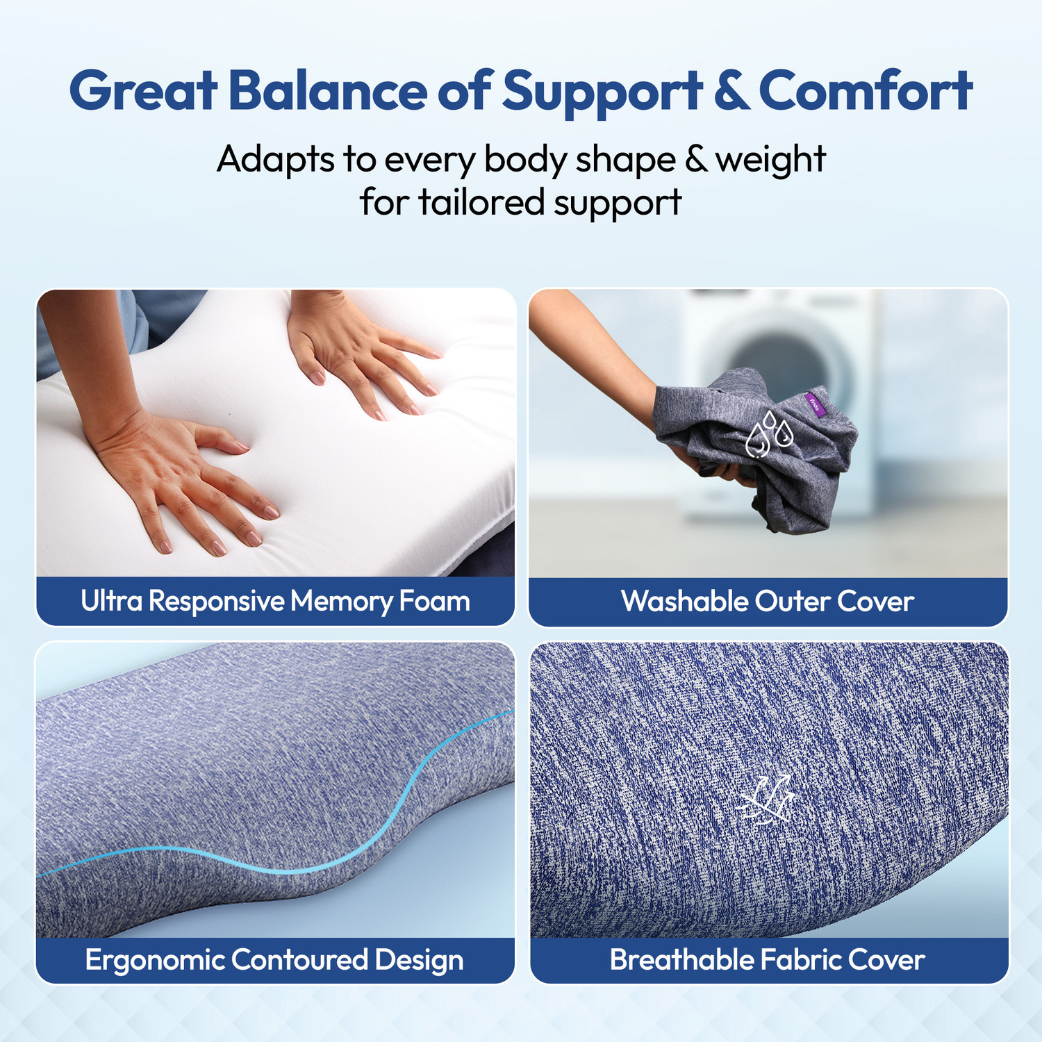Image of Frido Ultimate Neck Contour Cervical Plus Pillow for Neck Pain Relief Sleep Cervical Pillow