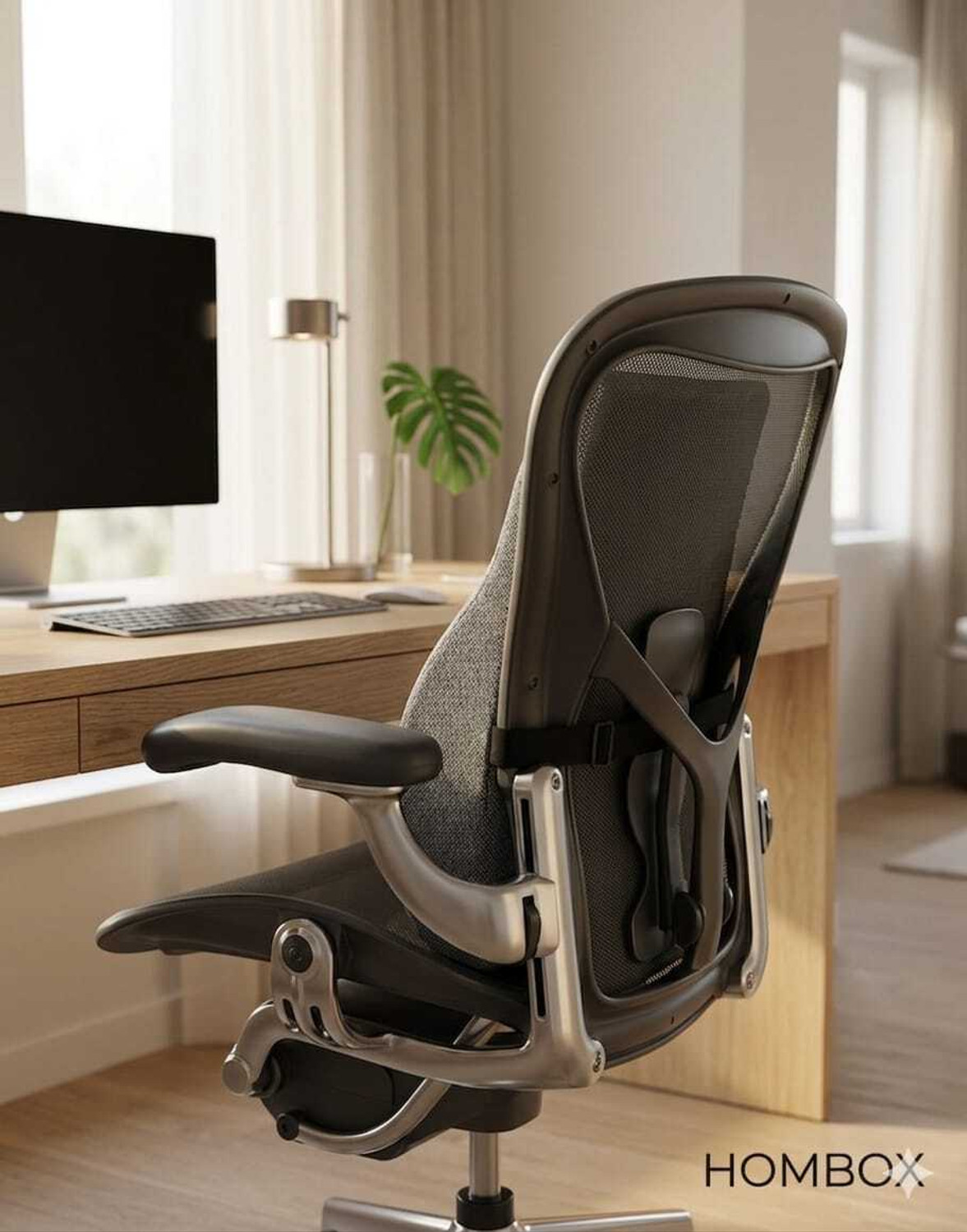 Image of HOMBOX Large Backrest for Chair & Car Seat, Orthopedic Memory Foam Lumbar Support Back / Lumbar Support