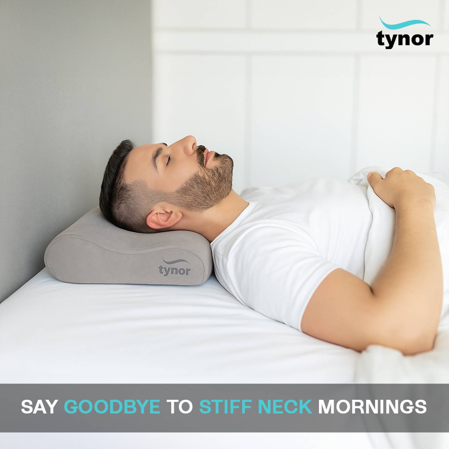 TYNOR Contoured , Grey, Universal Size, 1 Unit Cervical Pillow