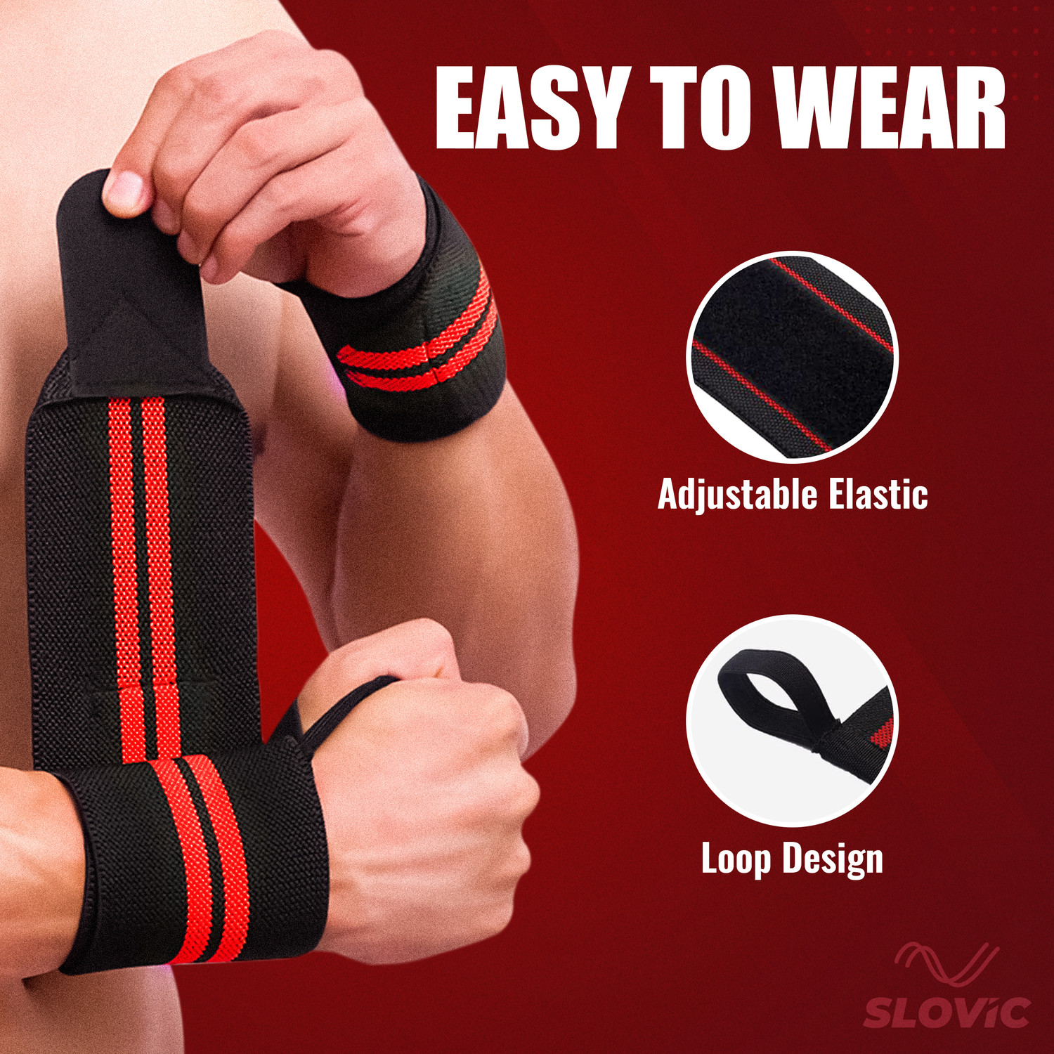 Image of SLOVIC Heavy-Duty Wraps for Gym Wrist Support