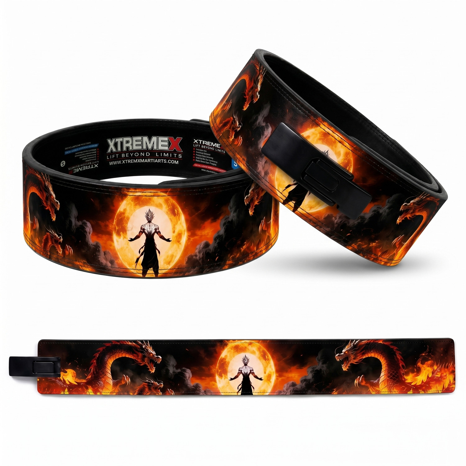Image of XtremeX 13mm Solar Dragon Powerlifting Lever with Buckle for Men and Women (S) Weight Lifting Belt